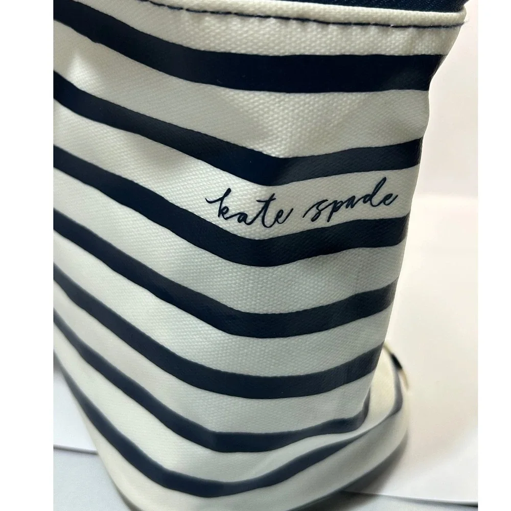 Kate Spade NY Insulated Lunch Box Tote Navy Beige‎ Striped Thermal Bag Teacherl